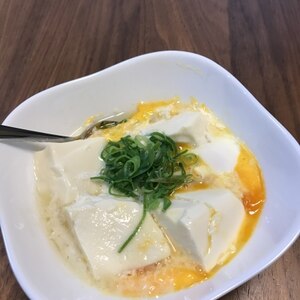 レンジでＯＫ♪　豆腐と卵で　あったか蒸し物